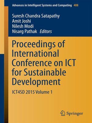 cover image of Proceedings of International Conference on ICT for Sustainable Development